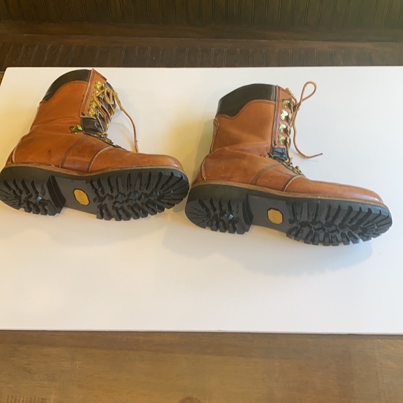 Vibrant-Steele Toe, Vintage, Brown Leather Boots - Picture 3 of 8